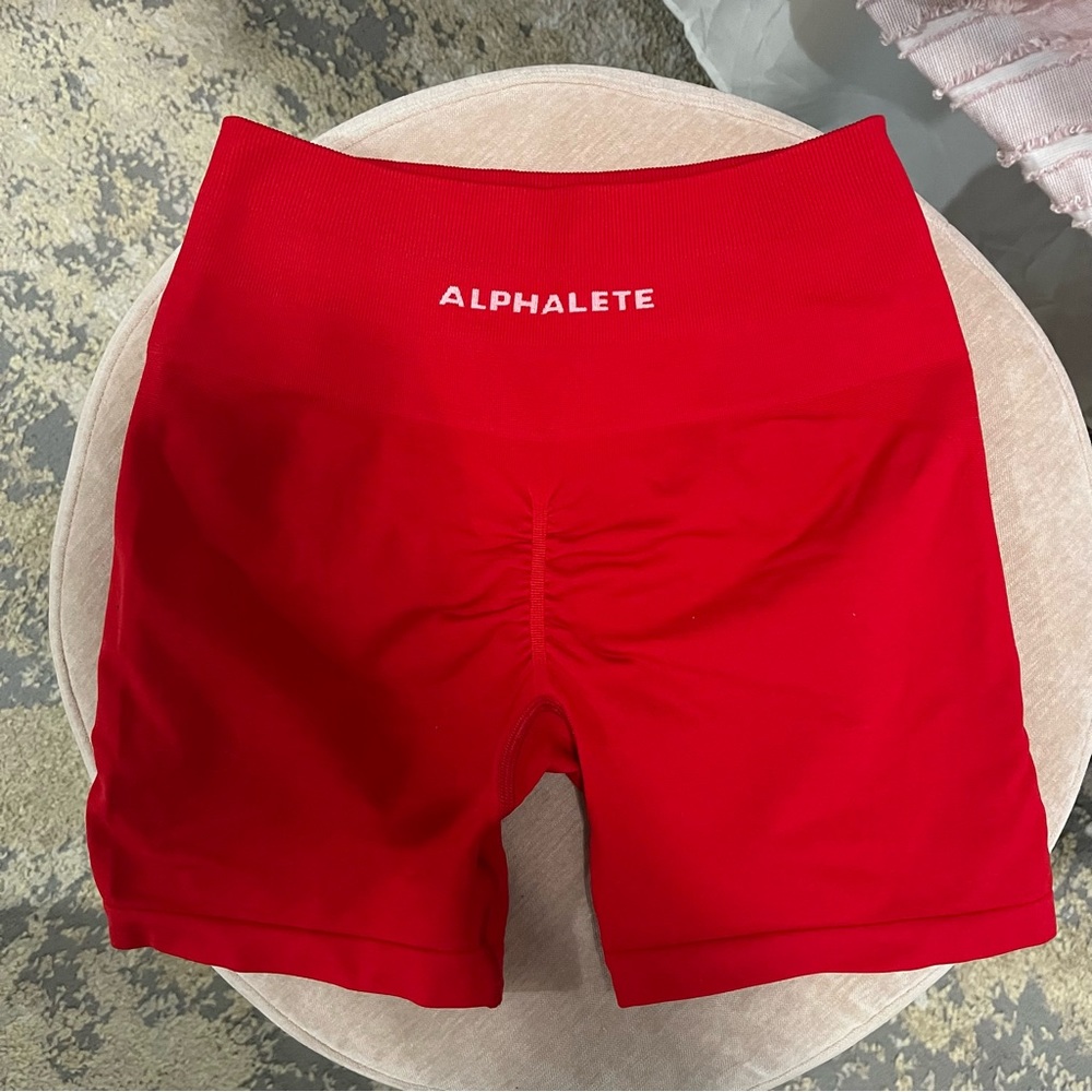 Red Alphalete Amplify Shorts NWOT